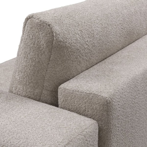 Šviesiai pilkos spalvos iš boucle sulankstoma/su sandėliavimo vieta kampinė sofa (su kairiuoju kampu/su gultu) Rene – Rodier-image-4