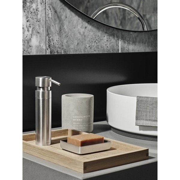 Sieninis iš nerūdijančio plieno muilo dozatorius blizgios sidabrinės spalvos 100 ml Nexio – Blomus-image-3