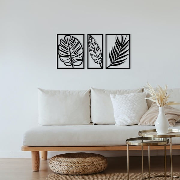 Metalinė sienų dekoracija 80x38 cm Leaf - Wallity-image-1