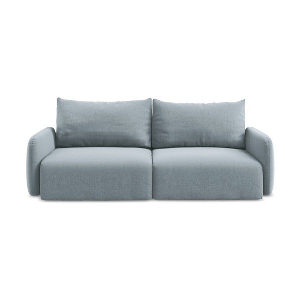 Mėlynos spalvos sulankstoma/su sandėliavimo vieta sofa iš velveto 238 cm Kalena – Makamii