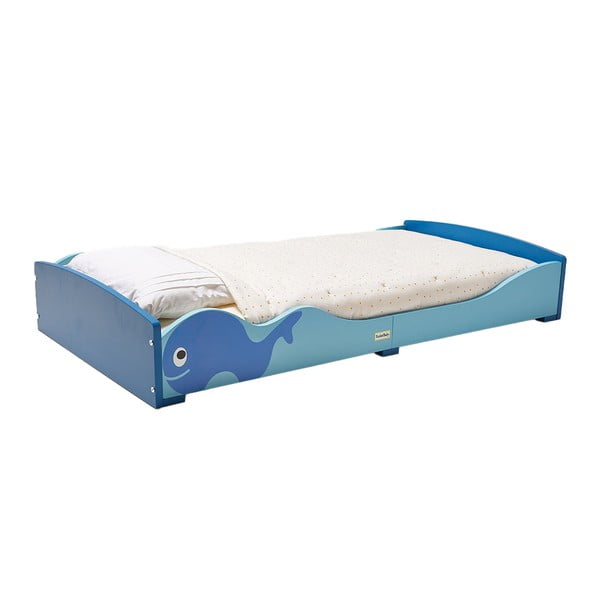 Mėlyna vaikiška lova 70x140 cm Whale - Rocket Baby