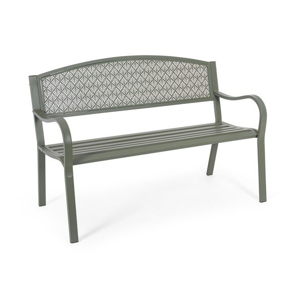 Khaki spalvos metalinis sodo suoliukas Lizette – Bizzotto-image-2