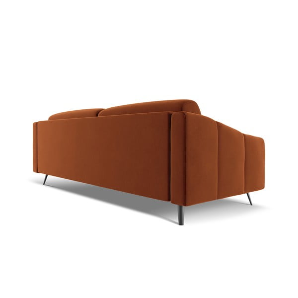 Oranžinės spalvos iš velveto sofa 238 cm Nalu – Makamii-image-4