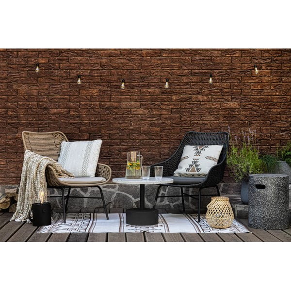 Smėlio rudos spalvos dvipusis lauko kilimas iš perdirbto plastiko Green Decore Afra, 90 x 150 cm-image-1