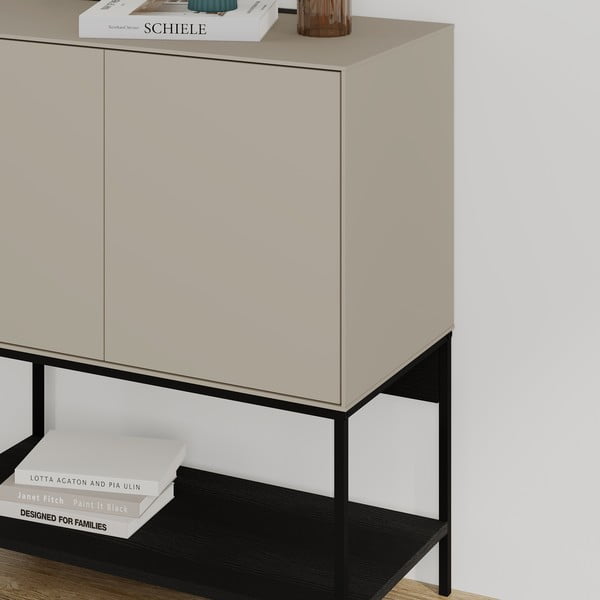 Spintelė juodos spalvos/kreminės spalvos 80x90x40 cm Amira – Marckeric-image-4