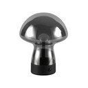 Pilkos spalvos stalinis šviestuvas LED (aukštis 18 cm) su stiklo gaubtu Dooley – Reality