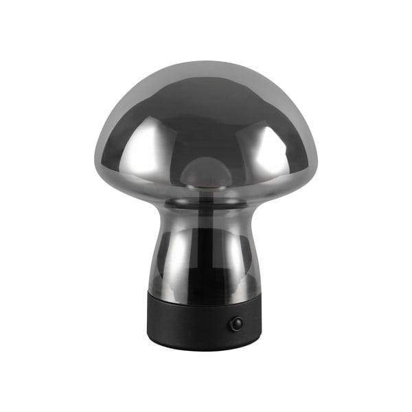 Pilkos spalvos stalinis šviestuvas LED (aukštis 18 cm) su stiklo gaubtu Dooley – Reality