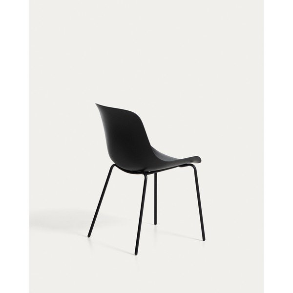Juodos spalvos plastikinė sodo kėdė Altea – Kave Home-image-1