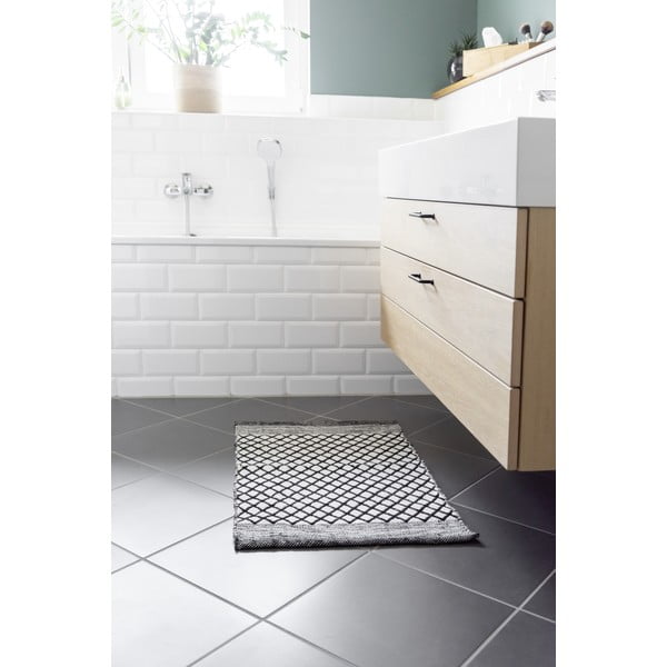 Juodos ir baltos spalvos iš perdirbto plastiko vonios kilimėlis 50x80 cm Tara – Wenko-image-4