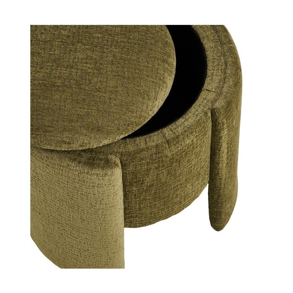 Khaki spalvos iš šenilinio audinio pufas Walsdorf – House Nordic-image-4