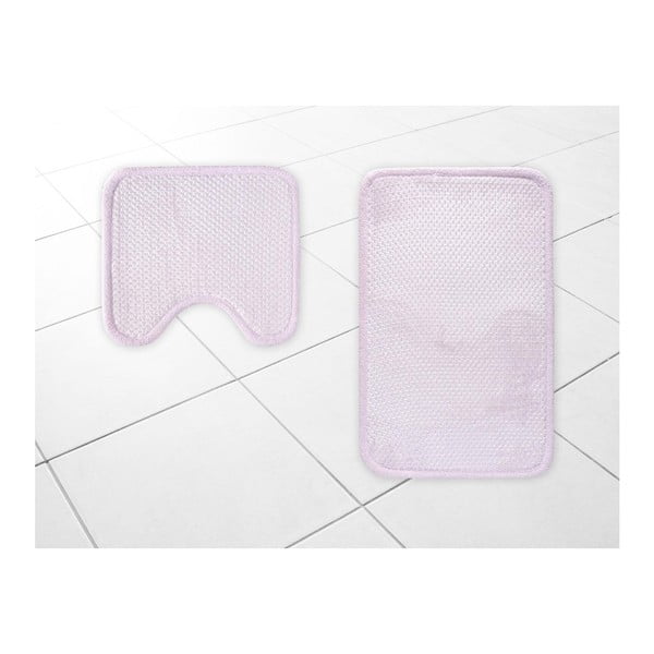2 rožinių vonios kilimėlių rinkinys "Nubia", 45 x 50 cm / 50 x 80 cm