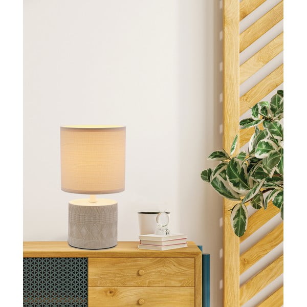 Stalinis šviestuvas smėlio spalvos (aukštis 26 cm) su tekstiliniu gaubtu Dina – Candellux Lighting-image-1