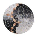 Skalbiamas apvalios formos kilimas juodos ir baltos spalvos ø 120 cm – Vitaus