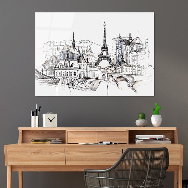 Paveikslas ant stiklo 70x100 cm Paris - Wallity-image-1