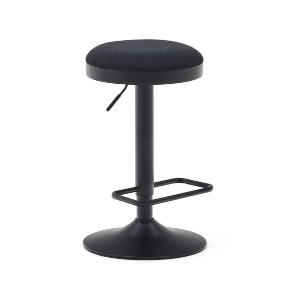 Juodos spalvos iš audinio baro kėdžių komplektas reguliuojamo aukščio 2 vnt. (sėdynės aukštis 53,5 cm) Zaib – Kave Home-image-4