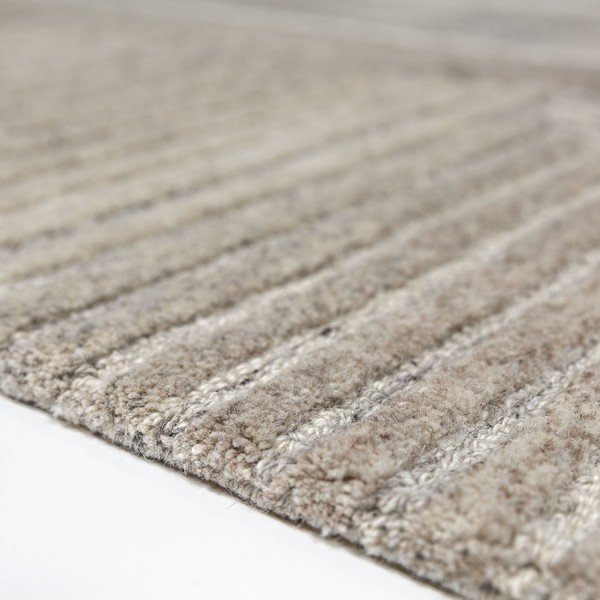 Rankų darbo pilkai smėlinės spalvos iš vilnos kilimas 140x200 cm Lira  – Flair Rugs-image-2