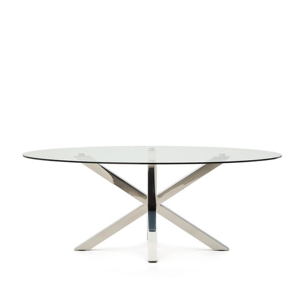 Valgomojo stalas su stikliniu stalviršiu 100x200 cm Argo – Kave Home-image-2