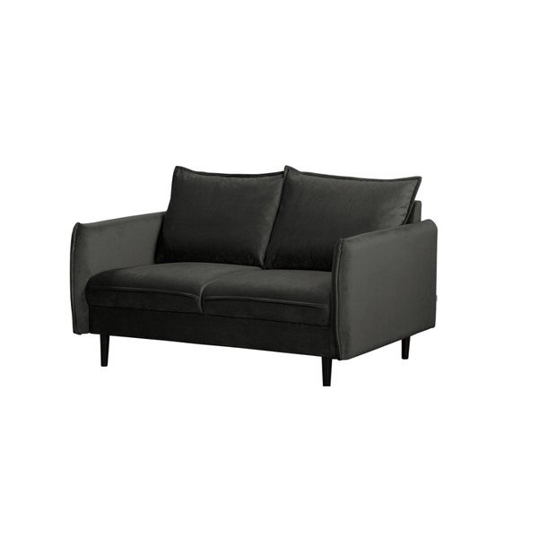 Tamsiai pilkos spalvos iš velveto sofa 138 cm Juli – Ropez-image-1