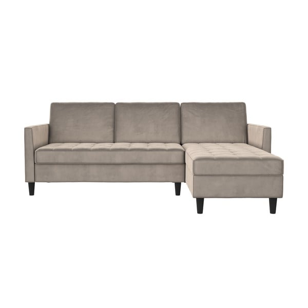 Iš velveto kampinė sofa smėlio spalvos Presley – Støraa