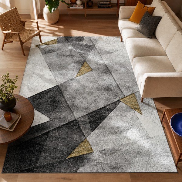Pilkos ir geltonos spalvos kilimas Universal Bianca Grey, 60 x 120 cm-image-3