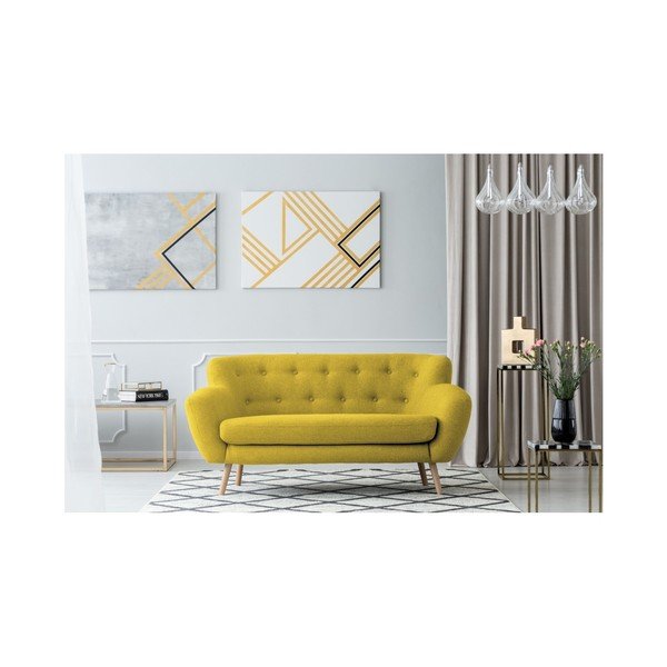 Geltona dviejų vietų sofa "Kooko Home Pop-image-3