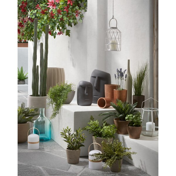 3 tamsiai rudų cementinių vazonų rinkinys La Forma Lux-image-3