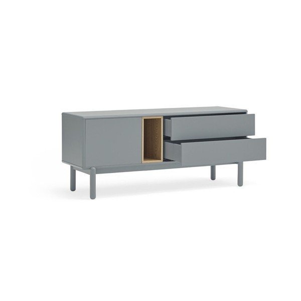 TV spintelė mėlynos spalvos/pilkos spalvos 140x56 cm Corvo – Teulat-image-2