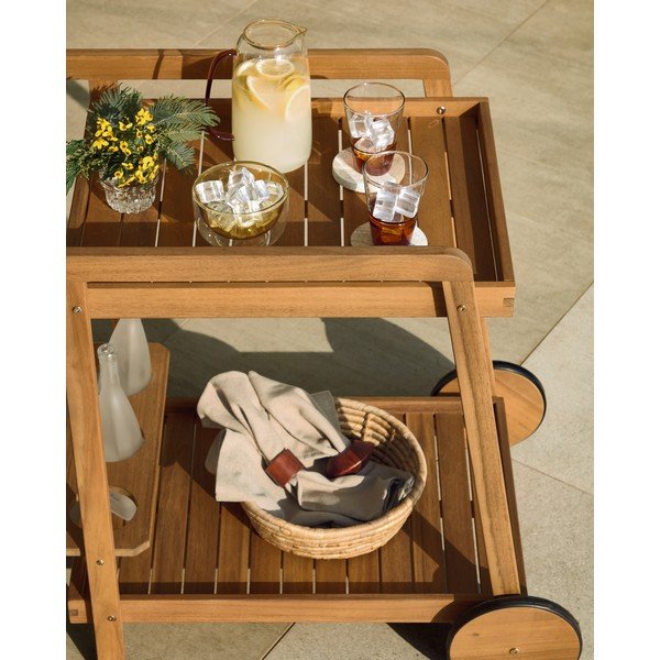 Iš akacijos masyvo vežimėlis 55x73 cm Felisa – Kave Home-image-3