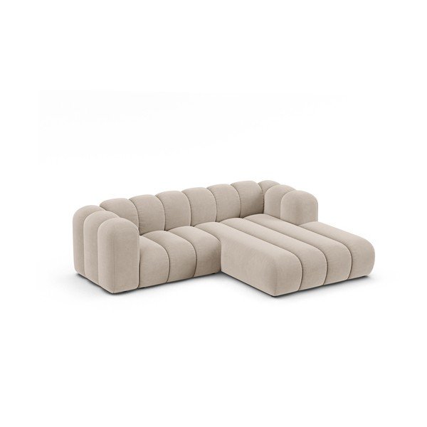 Kampinė sofa smėlio spalvos (su dešiniuoju kampu) Lupine – Micadoni Home-image-1