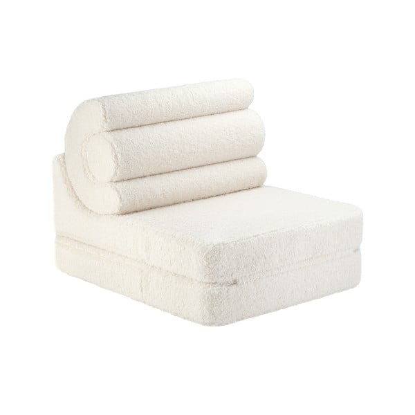 Kreminės spalvos iš boucle vaikiškas krėslas Flipster – Wigiwama