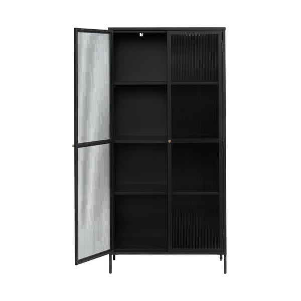 Juoda metalinė vitrina 90x190 cm Bronco - Unique Furniture-image-2
