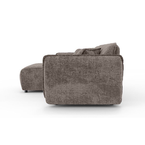Taupe spalvos kampinė sofa iš šenilinio audinio (su kairiuoju kampu/su gultu) Nelia – Ropez-image-3