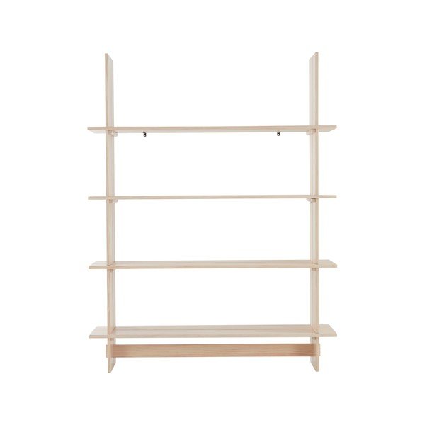 Natūralios spalvos iš pušies masyvo pastatoma lentyna 140x180x40 cm Tottori – Jotex-image-2
