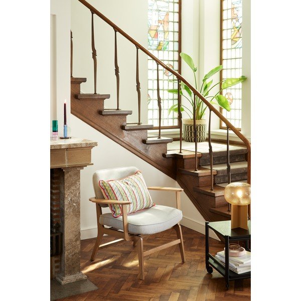 Oranžinės spalvos stalinis šviestuvas (aukštis 36 cm) su stiklo gaubtu Podium – Hübsch-image-3