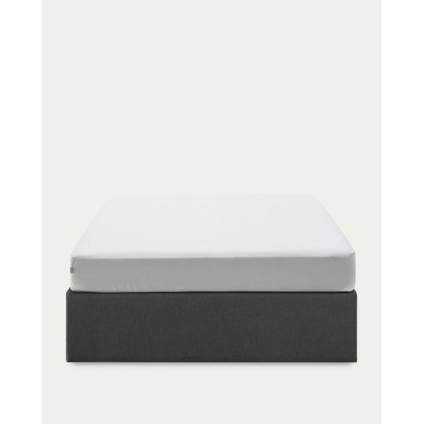 Juodos spalvos dvigulė lova audiniu dengta su sandėliavimo vieta 180x200 cm Matters – Kave Home-image-3