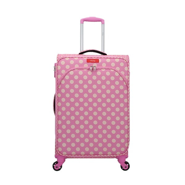 Rožinės spalvos lagaminas su ratukais Lollipops Jenny, aukštis 67 cm