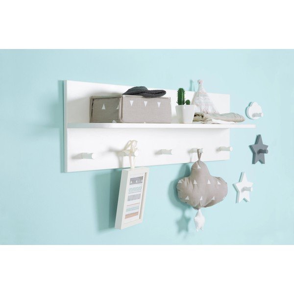 Sieninė vaikiška drabužių kabykla baltos spalvos Dreamworld 3 – Roba-image-2