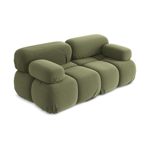 Šviesiai žalios spalvos iš velveto sofa 190 cm Lokua – Makamii-image-2