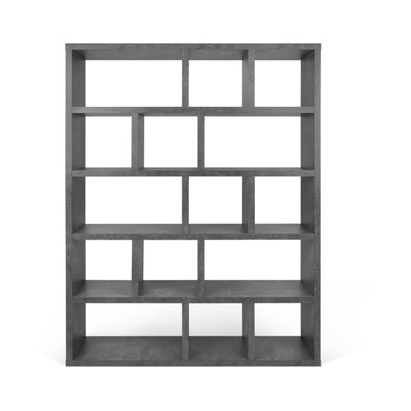 Knygų spinta  pilkos spalvos su betono dekoru 150x198 cm Berlin – TemaHome