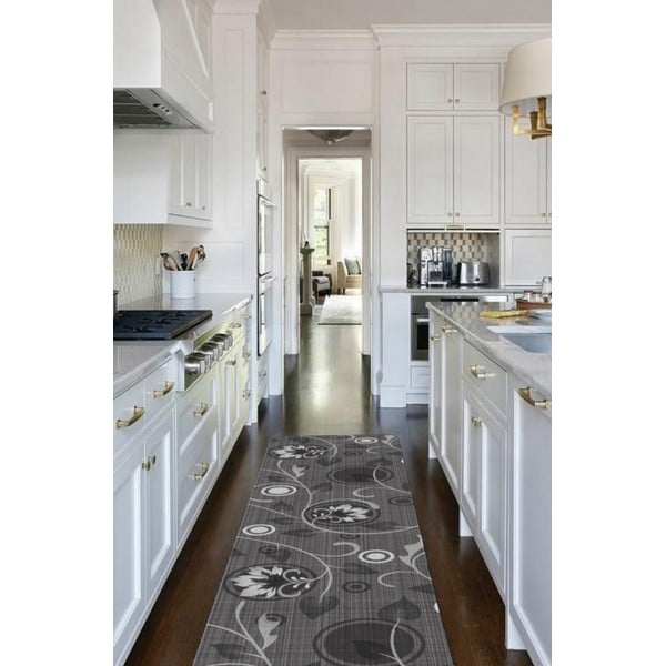 Skalbiamas kilimas pilkos spalvos 58x140 cm Rosie – Oyo Concept