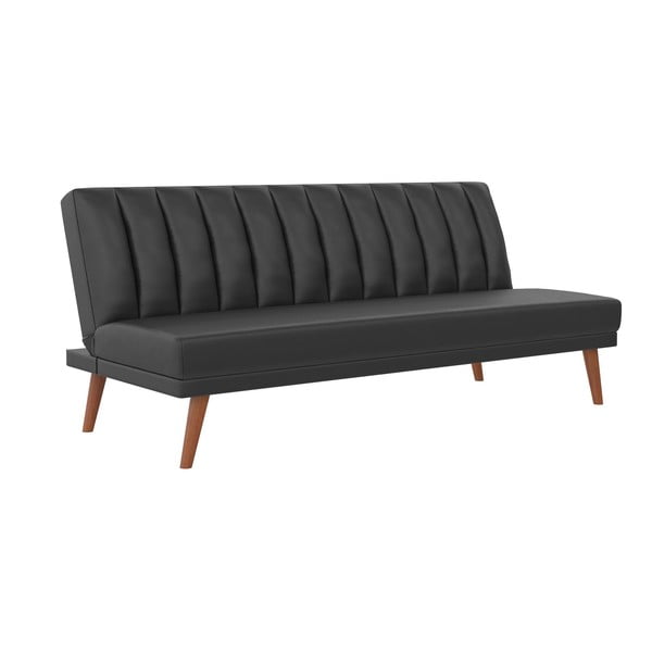 Juoda sofa-lova iš odos imitacijos 173 cm Brittany - Novogratz-image-2