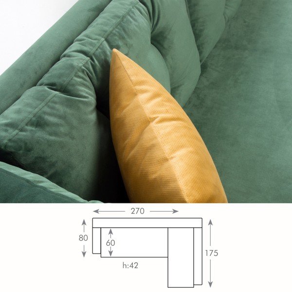 Žalioji sofa dešiniajame kampe Balcab Home Amalia-image-1