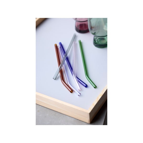 Iš stiklo  šiaudeliai 4 vnt. su valymo įrankiais – Lyngby Glas-image-3