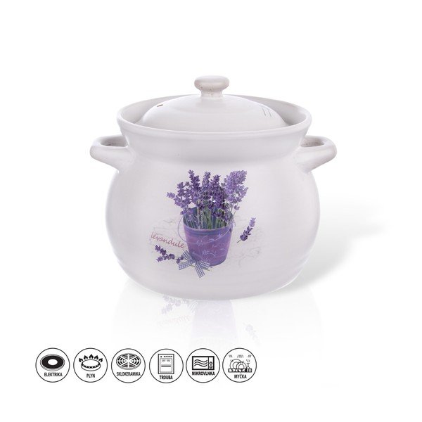Ugniai atsparus keraminis puodas "Orion Lavender", 3,9 l