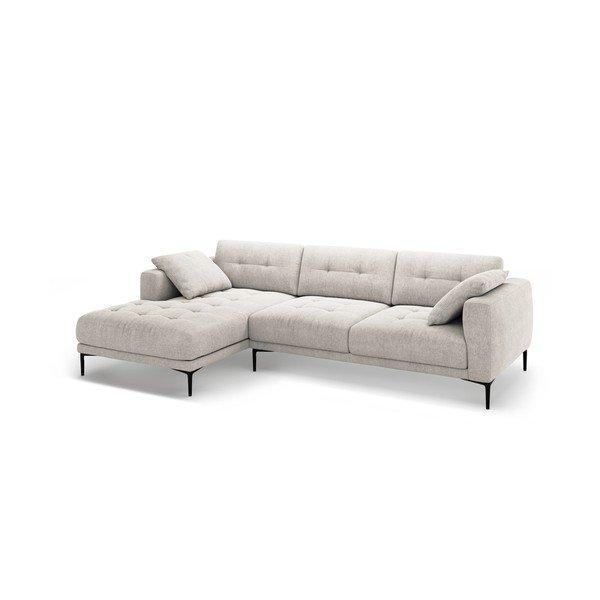 Smėlio spalvos kampinė sofa (su kairiuoju kampu/su gultu) Bemy – Micadoni -image-1