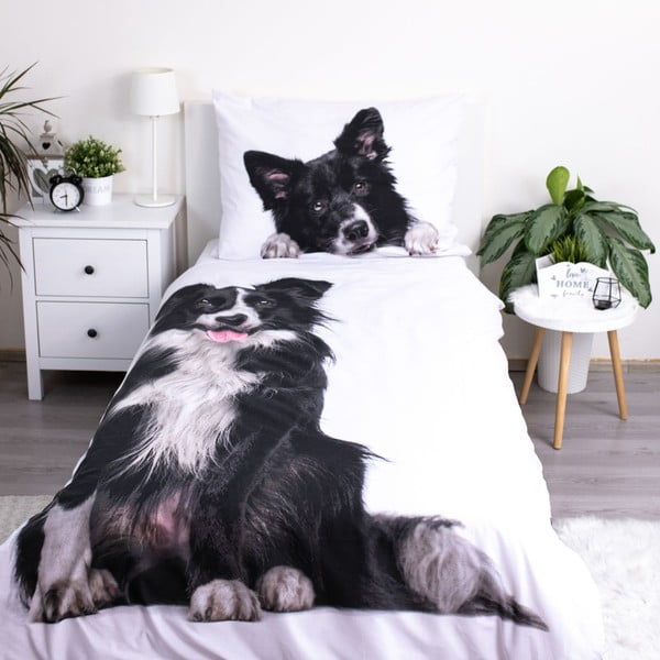 Iš medvilnės viengulė vaikiška patalynė 140x200 cm Border Collie – Jerry Fabrics-image-1