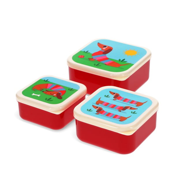 Vaikiška pietų dėžutė 3x dėžės Sausage Dog – Rex London-image-2