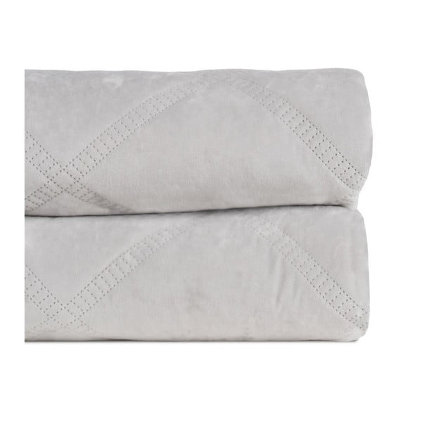 Kreminės spalvos iš velveto dygsniuota lovatiesė 180x260 cm – Ixia