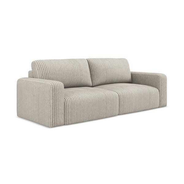 Smėlio spalvos sulankstoma/su sandėliavimo vieta sofa iš kordinio velveto 252 cm Kona – Makamii-image-2