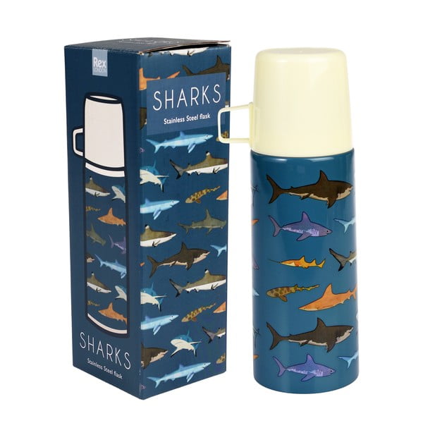 Mėlynos spalvos vaikams termosas 350 ml Sharks – Rex London-image-4